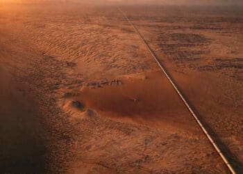oil pipeline through the desert