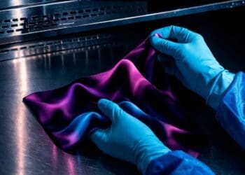 scientist holding material