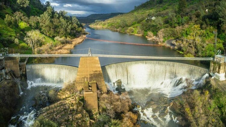 hydroelectric dam disrupting natural flow