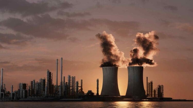 Nuclear plant cooling towers