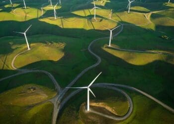 giant wind turbine farm