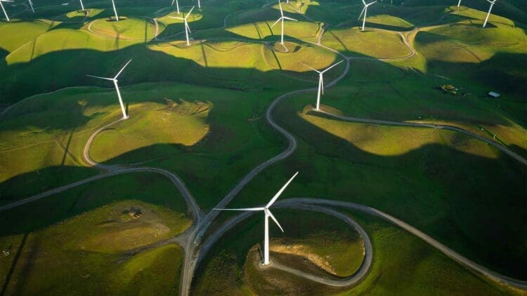 giant wind turbine farm