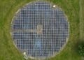 French engineers discovered that solar plants can create or even destroy life, and it all depends on their structure 4 circular solar panel park surrounded by greenery