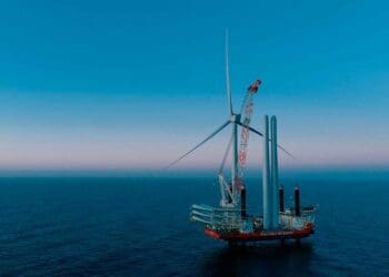 Off Denmark's coast, RWE just raised a turbine that pairs low-carbon steel with recyclable blades — and claims no one has done it before 42 offshore wind turbine being installed