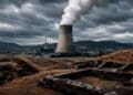 nuclear power plant surrounded by historical site