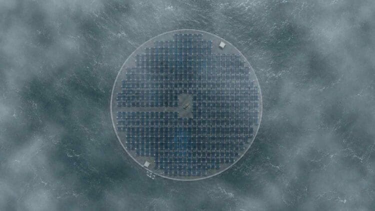 floating solar plant on turbulent seas