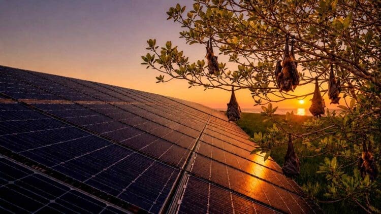 bats near solar panels
