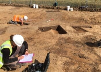 archaeologists working on wind farm's burial site
