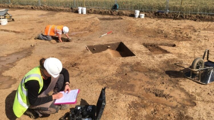 archaeologists working on wind farm's burial site