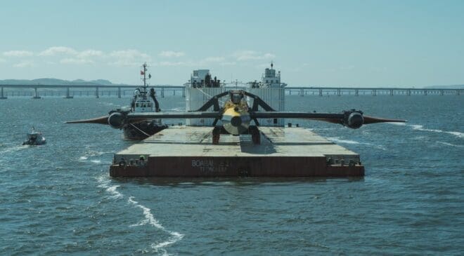 A ship with two wings hugs the water as it sails and can power 2,000 homes using only energy from the sea 2 O2 launch 2