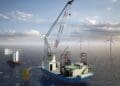 ship installing offshore wind turbines