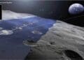 solar panels stretching across the moon