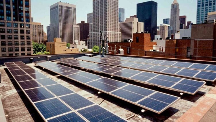 rooftop solar power installation in New York