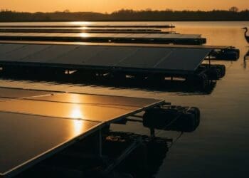 Solar panels quiet reservoir