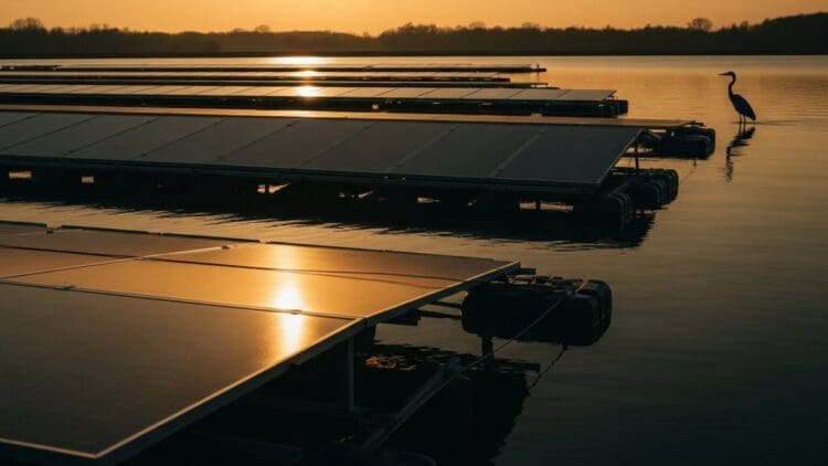 Solar panels quiet reservoir