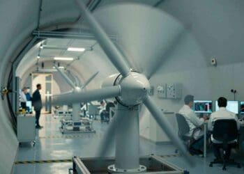 Wind tunnel tests validate aerodynamic model for counter-rotating dual-rotor small wind turbine, showing peak power coefficient of 0.33 with theoretical potential of 0.56 40 Wind turbine