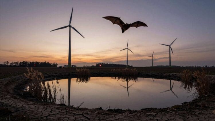 Wind turbines built to cool the planet are driving bats away from the water they need to survive a warming world 1 AI-made