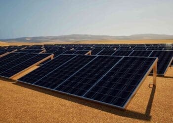 solar panels in the Sahara desert