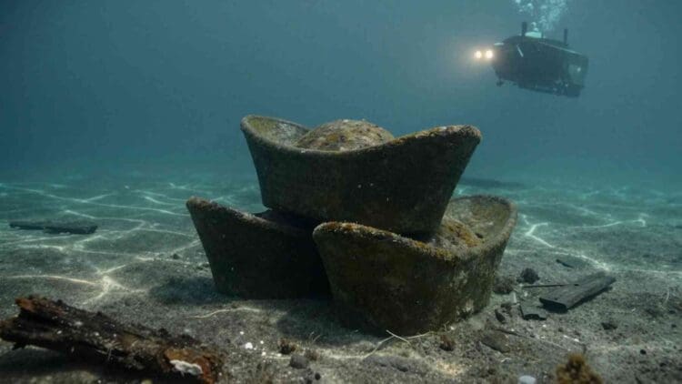 17. INTERNAL They were checking a wind farm off Norfolks coast when they accidentally uncovered three centuries old lead ingots from a forgotten merchant shipwreck