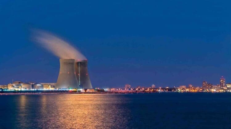 nuclear power plant by the sea