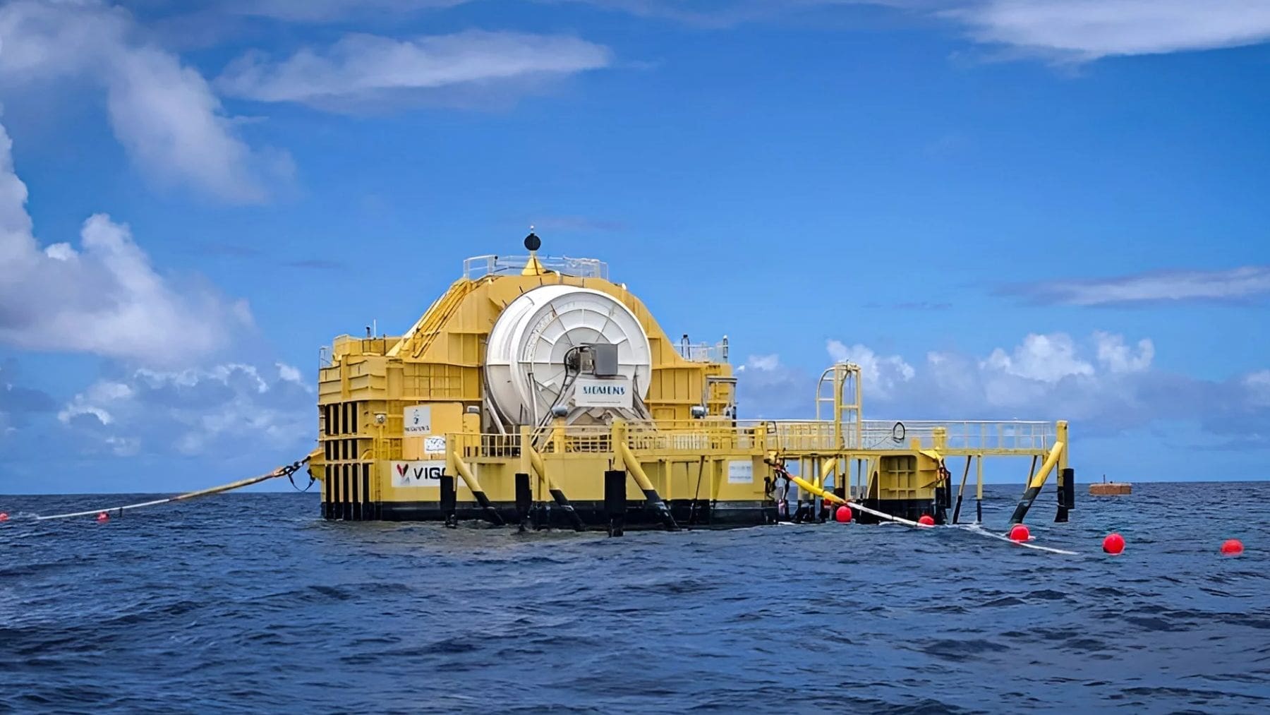 giant buoy converts wave energy into electricity