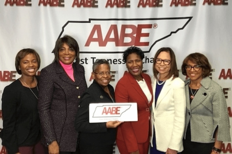 Rose McKinney-James and co-authors with TVA executives (L to R): TVA exec, McKinney-James, Carolyn Green, TVA exec, Hilda Pinnix-Ragland and Joyce Hayes Giles. (Co-author Telisa Toliver not pictured.)