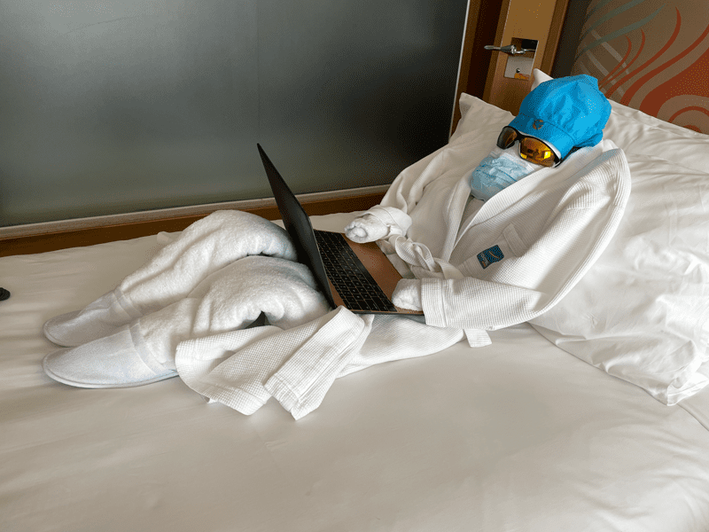 “Towel man” in quarantine.