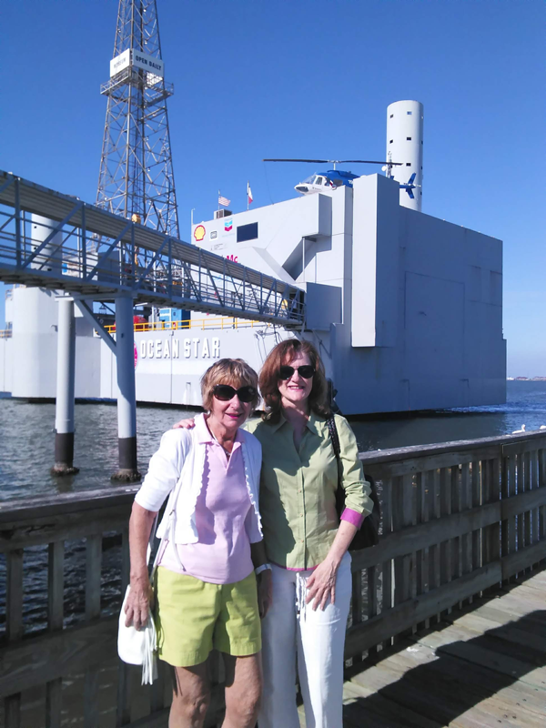 Pat Thomson (L) and Rebecca Ponton (R), at the Ocean Star Museum, Galveston, Texas (October 2015).
