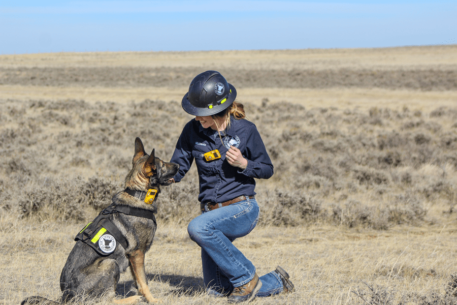 Hager with Rogue in Wyoming.