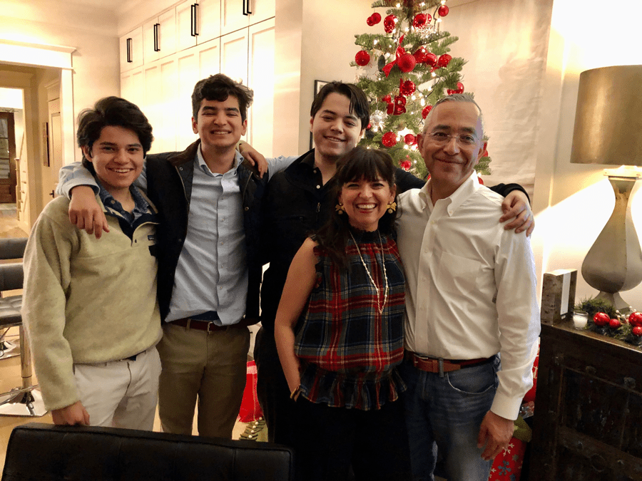 Aleida Rios and her husband, Ed, celebrate the holidays with their three sons (left to right: Benjamin, Gabriel and Anthony). Photo courtesy of Aleida Rios.