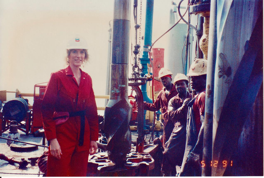Janet Murphy on a jack-up rig (early ‘90s).