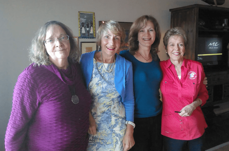 Women in energy: After years of virtual communication, Lillian Espinoza-Gala, Pat Thomson, Rebecca Ponton and Bonnie Maillet (L to R) meet in Houston, Texas, to celebrate Thomson’s visit from the U.K. (October 2015). Photo courtesy of Rebecca Ponton.