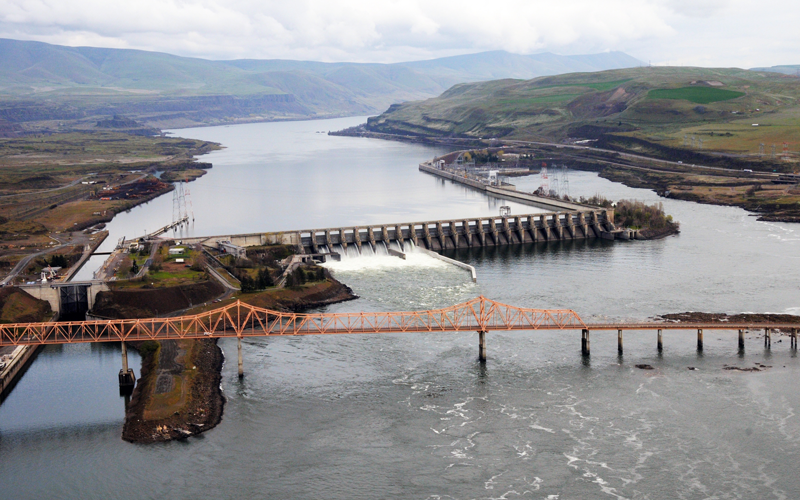 Dalles Lock and Dam in Oregon. Photo courtesy of U.S. Army Corps of Engineers Portland District.