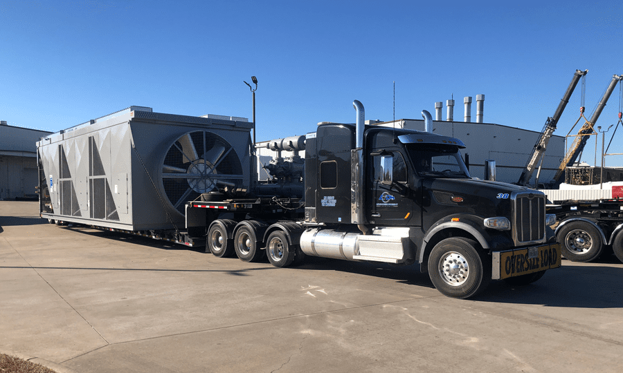 A heat exchanger, used for heat transfer solutions across upstream, midstream, downstream, refinery, petrochemicals, power and other uses, loaded for transport.