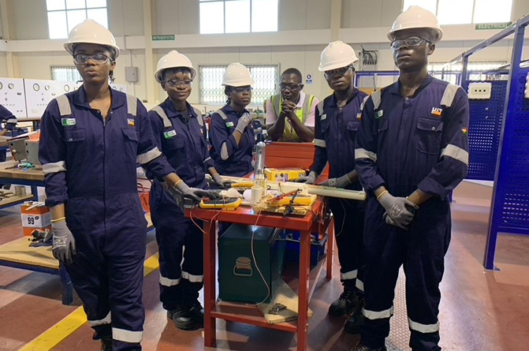 Engineering students getting hands-on training at a technical and vocational education and training (TVET) facility in Takoradi, Ghana. Photos courtesy of Ileana I. Ferber.