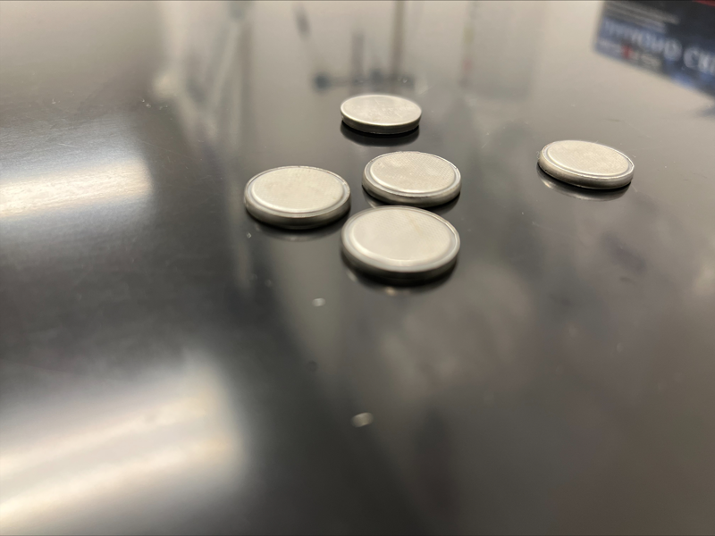 Assortment of battery cells used by the LSU School of Engineering in its non-metal battery development project.