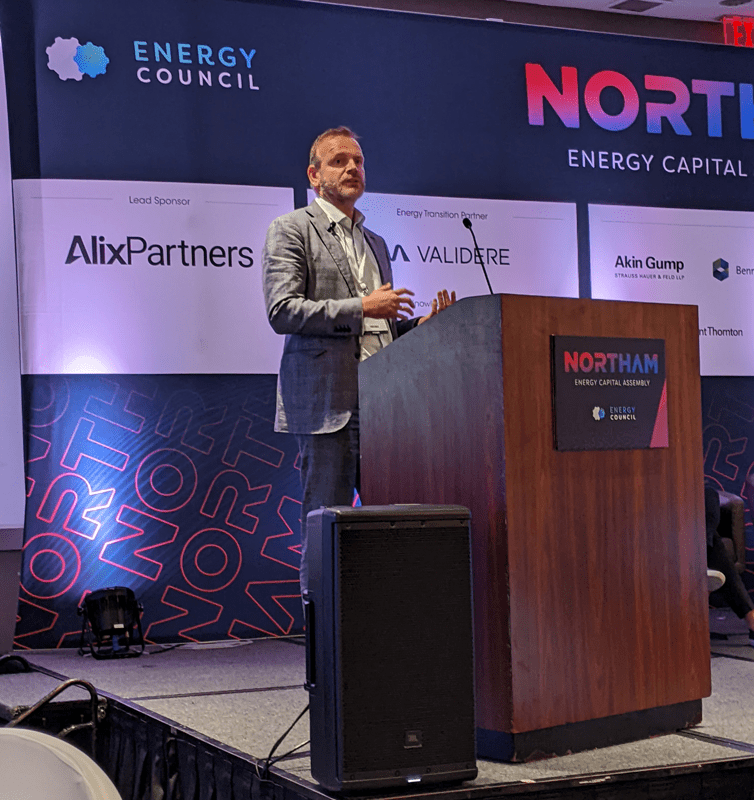 Martijn Dekker speaking at the 2022 Energy Council’s Northam Energy Capital Assembly in Houston, Texas.