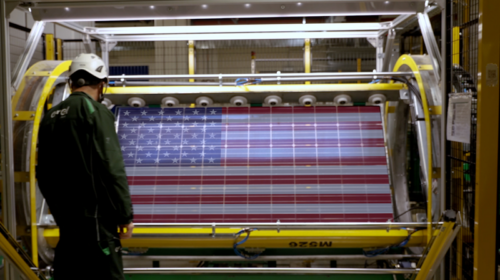 With high expectations driving the new domestic supply chain, 3SUN captures the very spirit with a patriotic solar panel design. Photos courtesy of 3SUN.