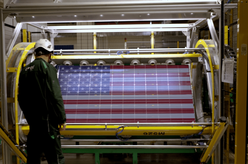 With high expectations driving the new domestic supply chain, 3SUN captures the very spirit with a patriotic solar panel design. Photos courtesy of 3SUN.