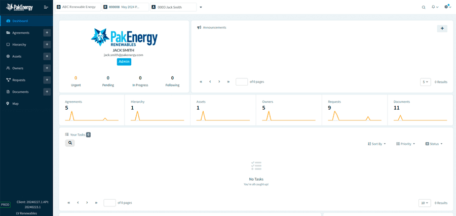 Easy to use, PakEnergy Renewables delivers powerful results with features designed specifically for clean energy project developers, operators, and asset managers. Maximize success throughout the project lifecycle with dynamic workflows, data analytics, and automated risk management tools to empower teams and boost performance.